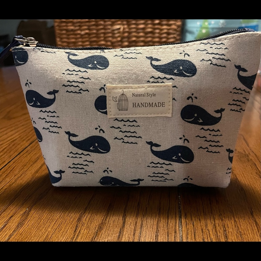🐳Whale Canvas Zipper Pouch Makeup Bag